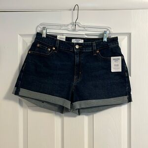 Rolled Cuff Denim High-Rise 3” Shorts
